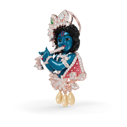 Guru Jewel's Celestial Krishna Diamond & Gem-Studded Pendant for Her