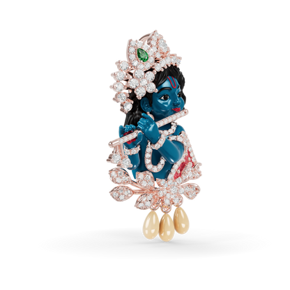 Guru Jewel's Celestial Krishna Diamond & Gem-Studded Pendant for Her