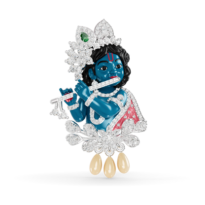 Guru Jewel's Celestial Krishna Diamond & Gem-Studded Pendant for Her