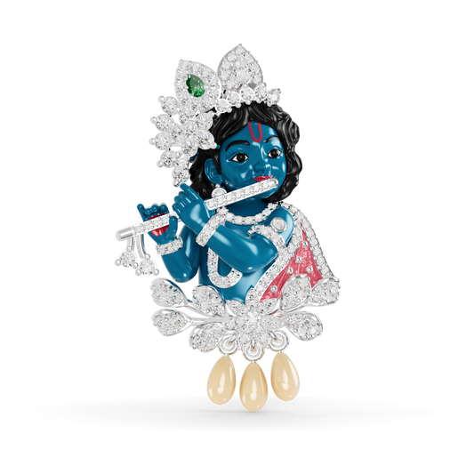 Guru Jewel's Celestial Krishna Diamond & Gem-Studded Pendant for Her