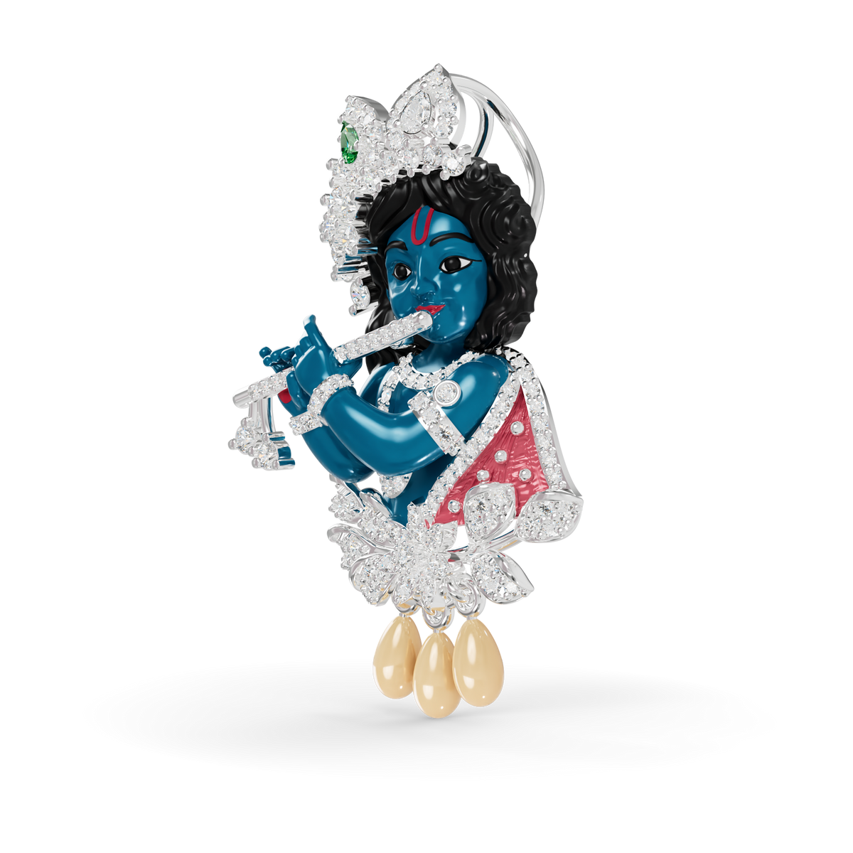 Guru Jewel's Celestial Krishna Diamond & Gem-Studded Pendant for Her