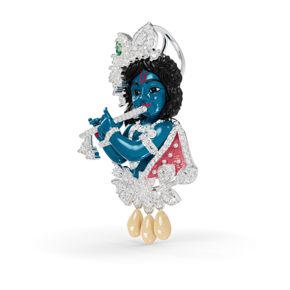 Guru Jewel's Celestial Krishna Diamond & Gem-Studded Pendant for Her