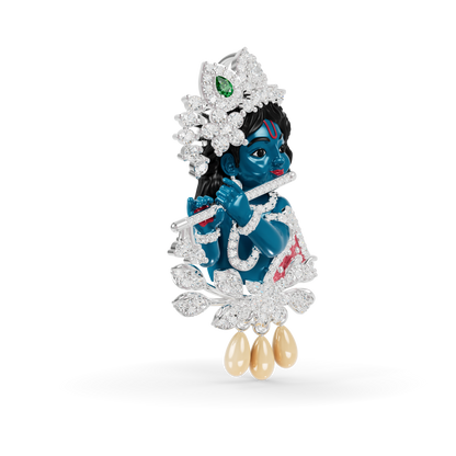 Guru Jewel's Celestial Krishna Diamond & Gem-Studded Pendant for Her