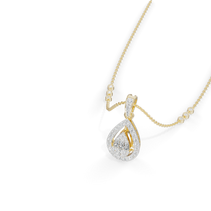 Guru Jewel's Bright Station Chain  Simple Pear-Shaped Pendant for Her