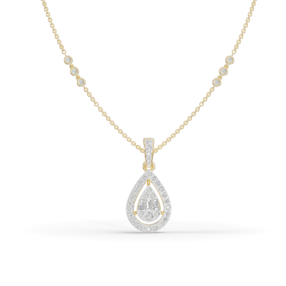Guru Jewel's Bright Station Chain  Simple Pear-Shaped Pendant for Her