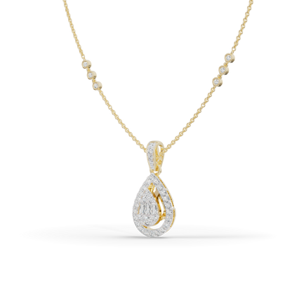 Guru Jewel's Bright Station Chain  Simple Pear-Shaped Pendant for Her