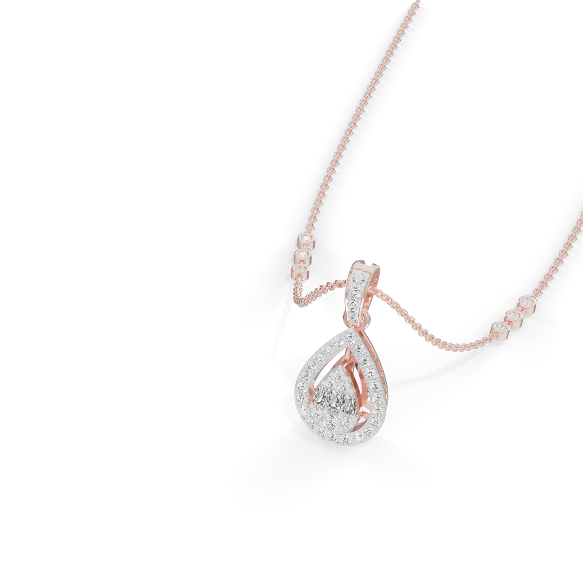 Guru Jewel's Bright Station Chain  Simple Pear-Shaped Pendant for Her