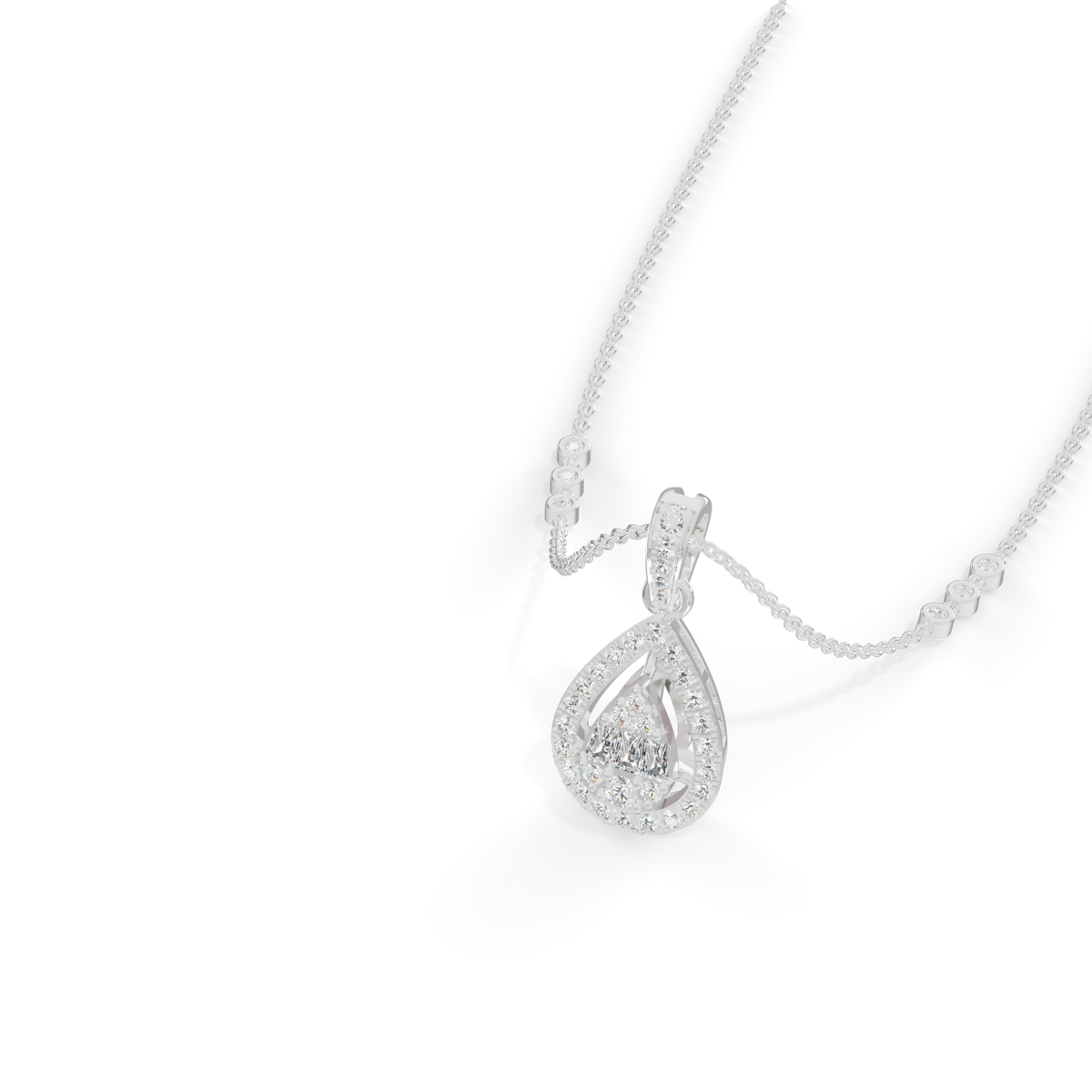 Guru Jewel's Bright Station Chain  Simple Pear-Shaped Pendant for Her