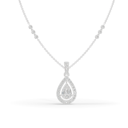 Guru Jewel's Bright Station Chain  Simple Pear-Shaped Pendant for Her