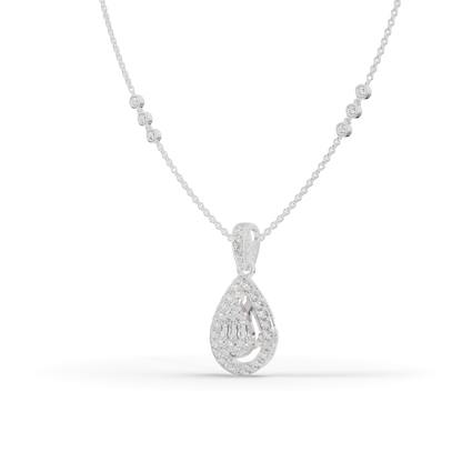 Guru Jewel's Bright Station Chain  Simple Pear-Shaped Pendant for Her
