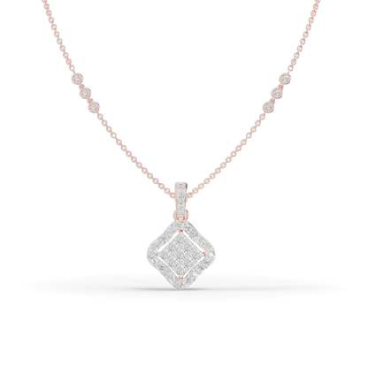 Guru Jewel's Bright Pave Accents with  Pretty Framed Square Pendant for Her