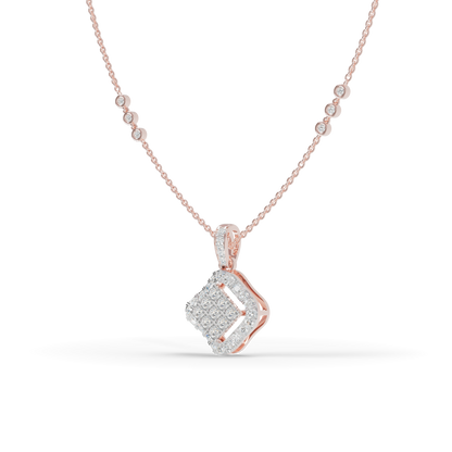 Guru Jewel's Bright Pave Accents with  Pretty Framed Square Pendant for Her