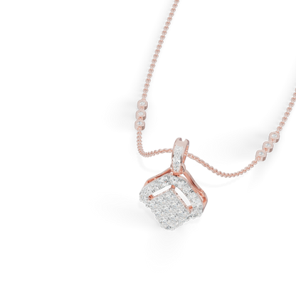 Guru Jewel's Bright Pave Accents with  Pretty Framed Square Pendant for Her