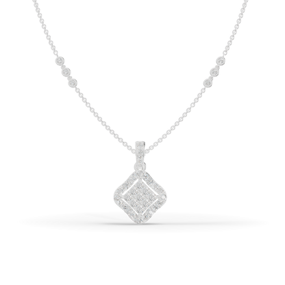 Guru Jewel's Bright Pave Accents with  Pretty Framed Square Pendant for Her