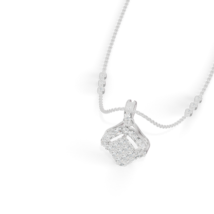 Guru Jewel's Bright Pave Accents with  Pretty Framed Square Pendant for Her