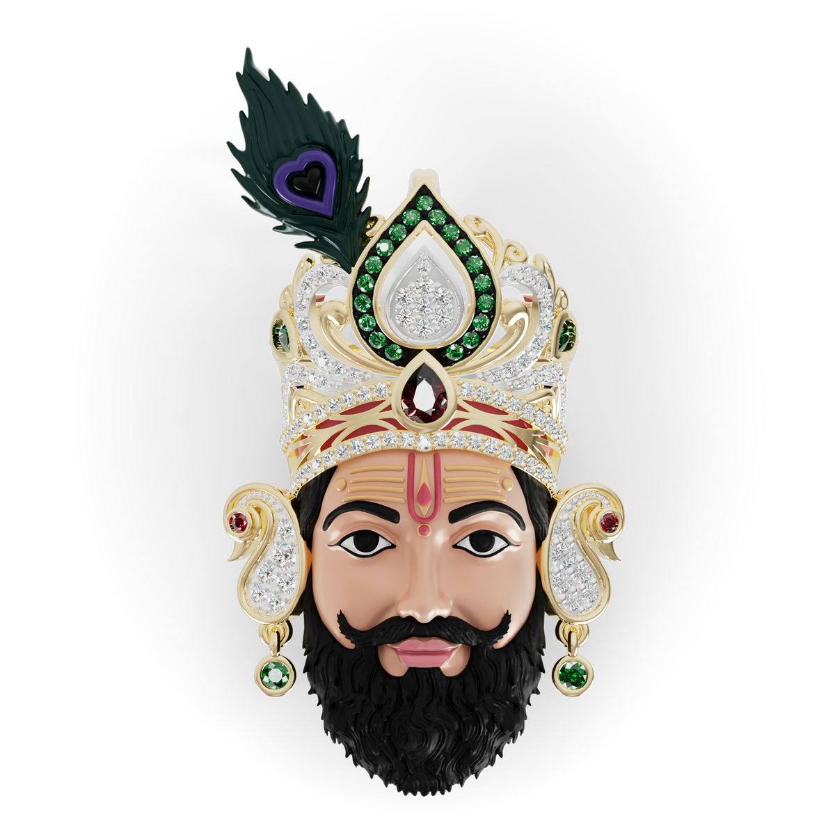 Guru Jewel's Royal Maharaja Face Diamond Pendant for Her