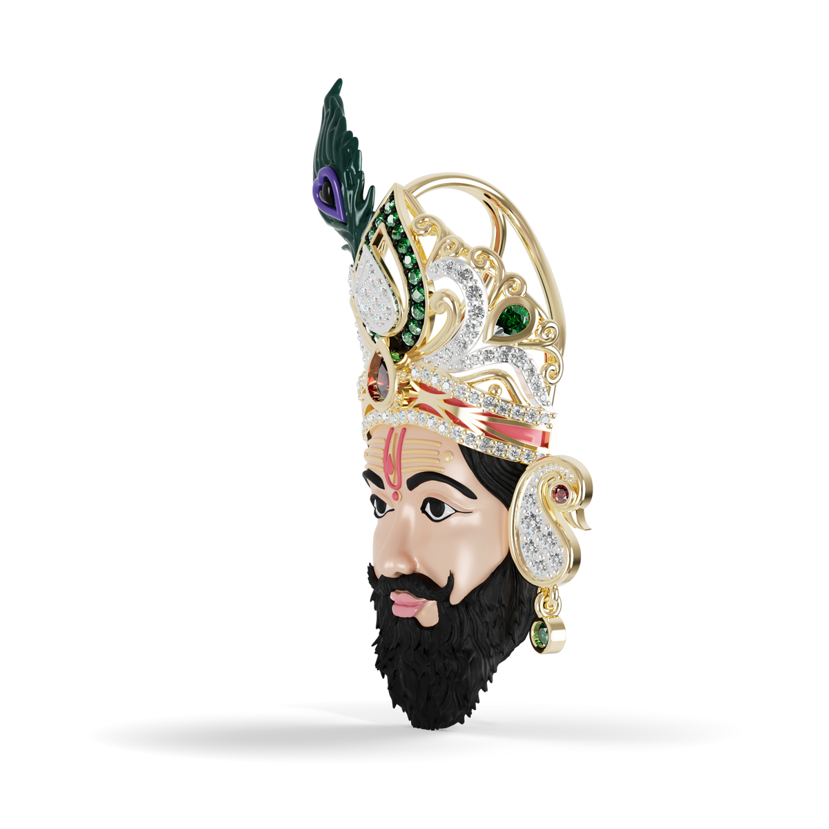Guru Jewel's Royal Maharaja Face Diamond Pendant for Her