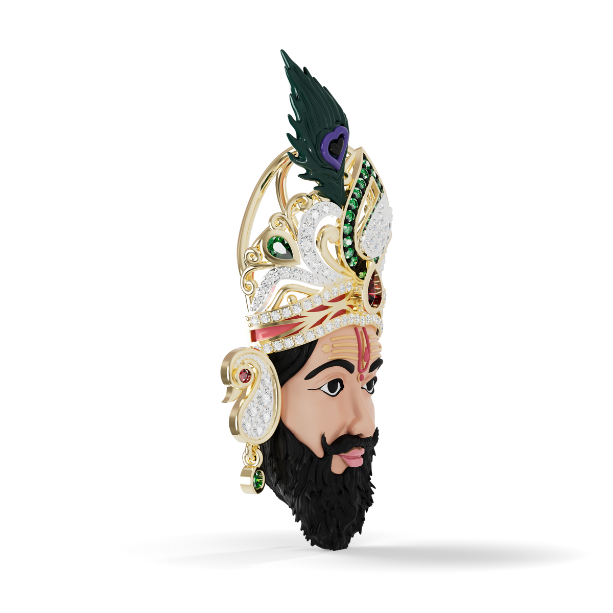 Guru Jewel's Royal Maharaja Face Diamond Pendant for Her