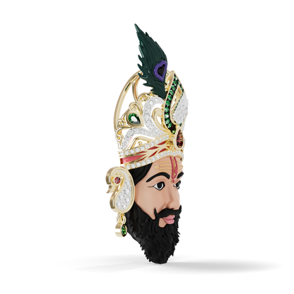 Guru Jewel's Royal Maharaja Face Diamond Pendant for Her