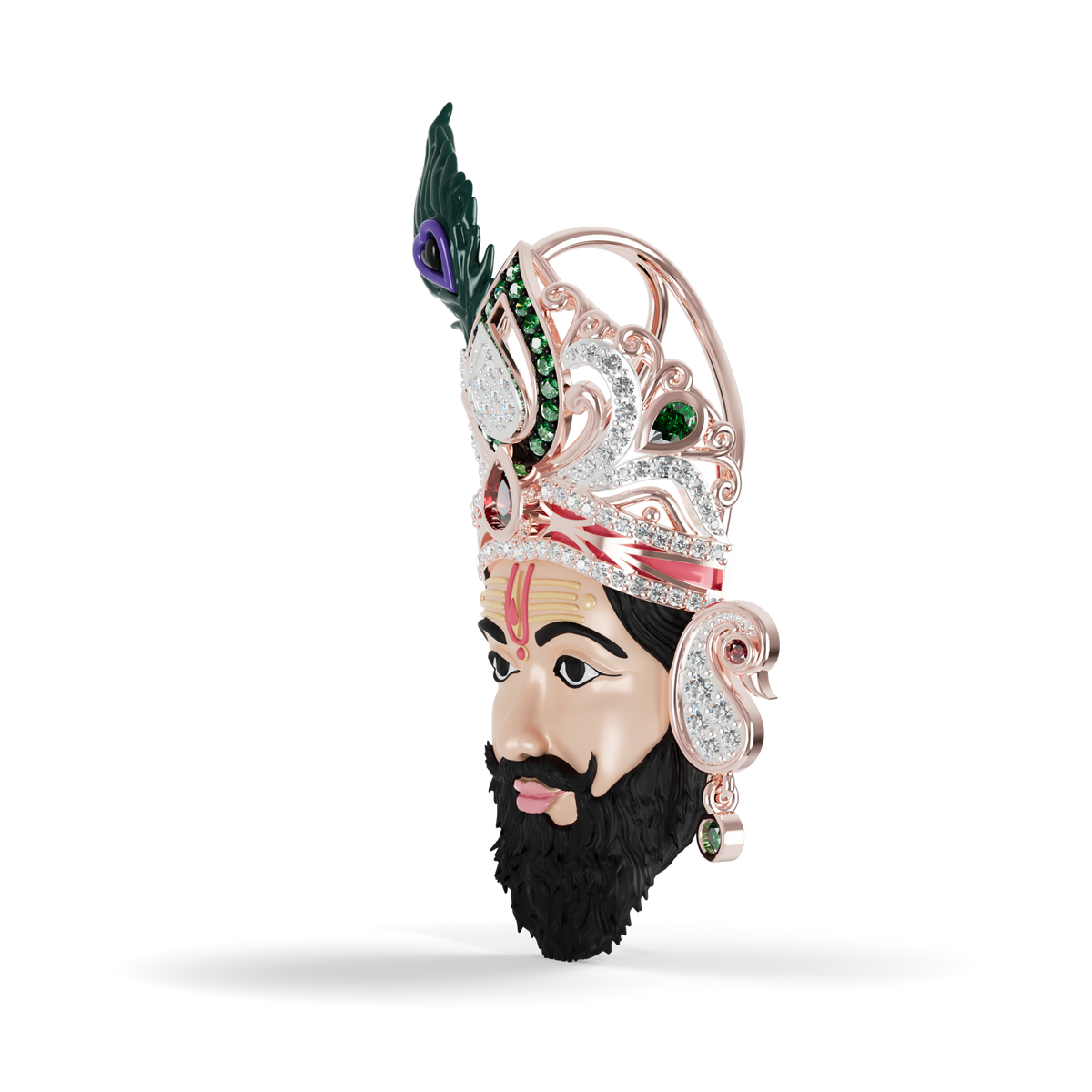 Guru Jewel's Royal Maharaja Face Diamond Pendant for Her