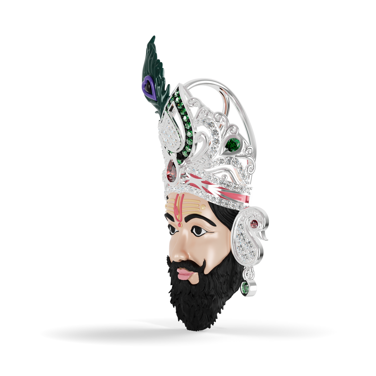 Guru Jewel's Royal Maharaja Face Diamond Pendant for Her