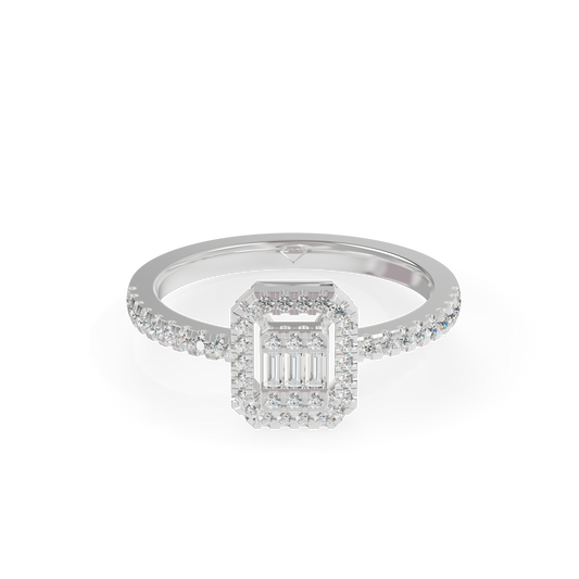 Beautiful 925 Silver And Diamond Studded  Ladies Ring For Her