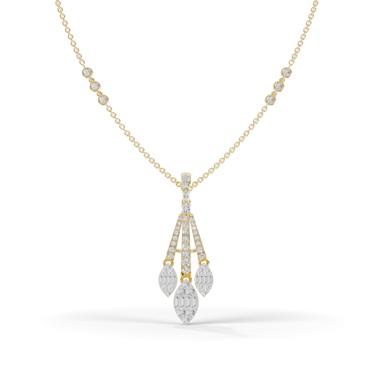 Guru Jewel's Sparkling Gemstone Accents with Sophisticated Multi-Drop Silver Pendant for Her