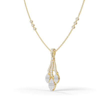 Guru Jewel's Sparkling Gemstone Accents with Sophisticated Multi-Drop Silver Pendant for Her