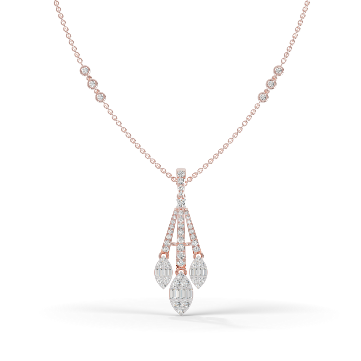 Guru Jewel's Sparkling Gemstone Accents with Sophisticated Multi-Drop Silver Pendant for Her