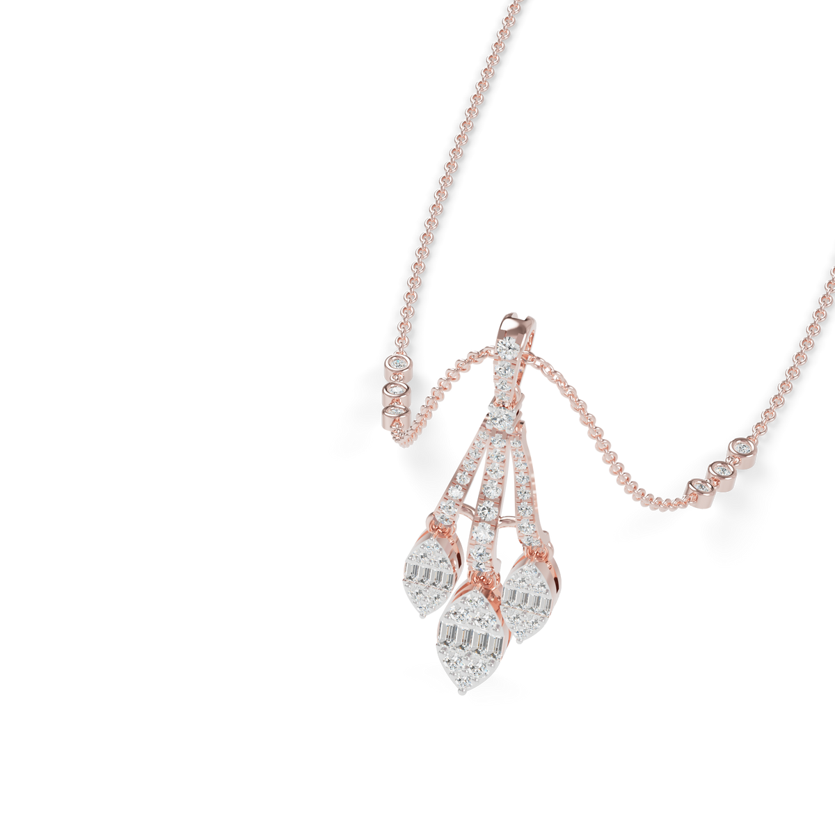 Guru Jewel's Sparkling Gemstone Accents with Sophisticated Multi-Drop Silver Pendant for Her