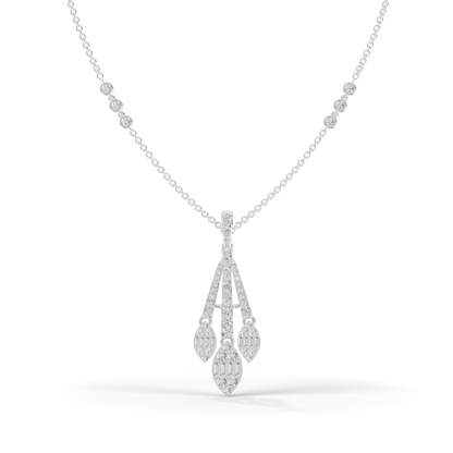Guru Jewel's Sparkling Gemstone Accents with Sophisticated Multi-Drop Silver Pendant for Her