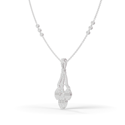 Guru Jewel's Sparkling Gemstone Accents with Sophisticated Multi-Drop Silver Pendant for Her