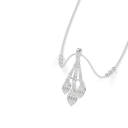 Guru Jewel's Sparkling Gemstone Accents with Sophisticated Multi-Drop Silver Pendant for Her
