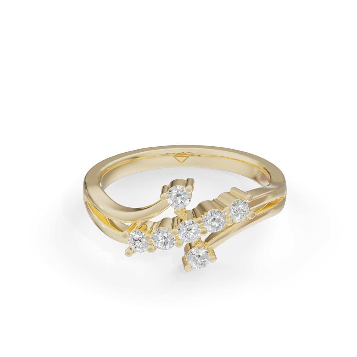 Guru Jewel's  Dynamic Curved Diamond Accent Ring for Her