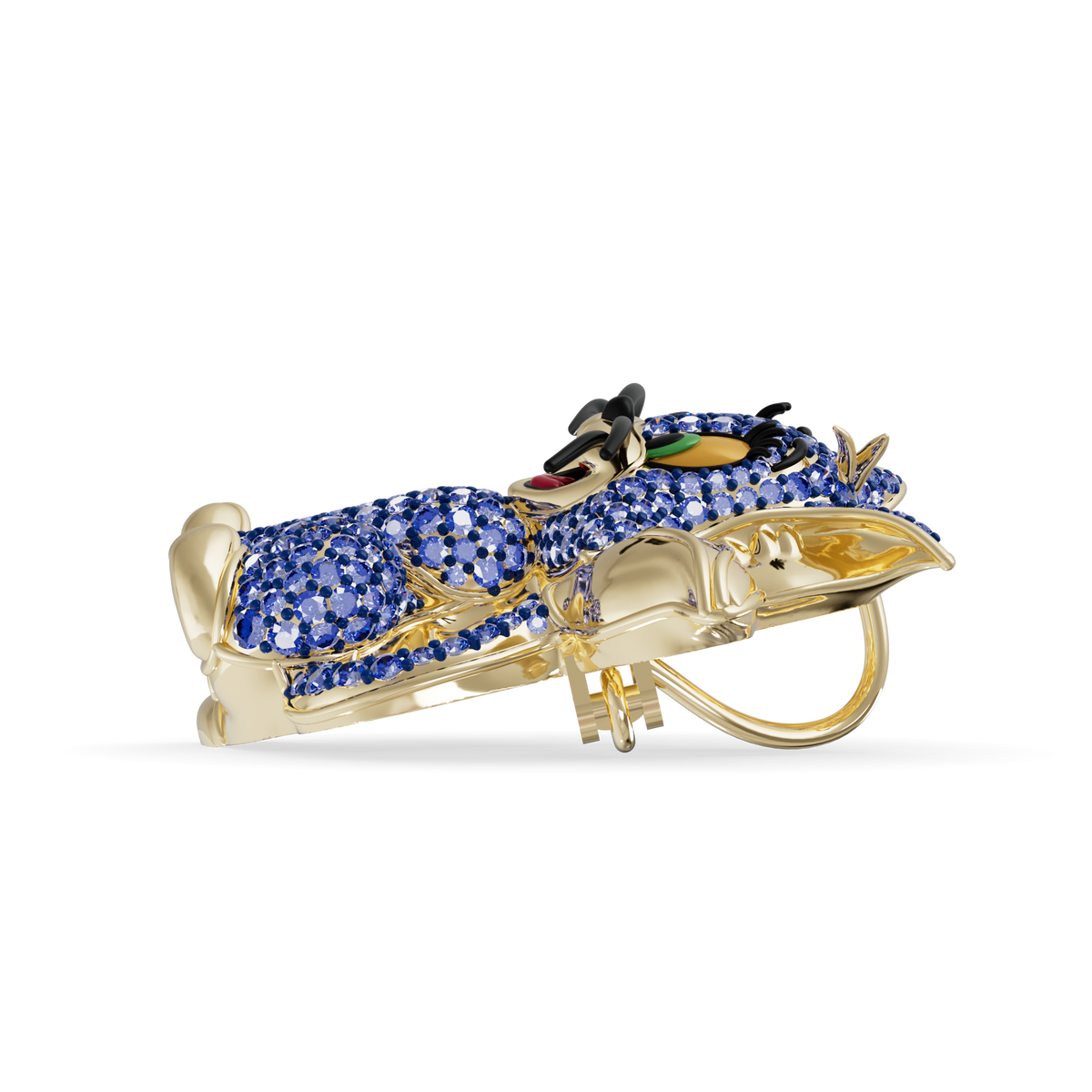 Guru Jewel's Playful Blue Sapphire Crystal Cat Pendant for Her