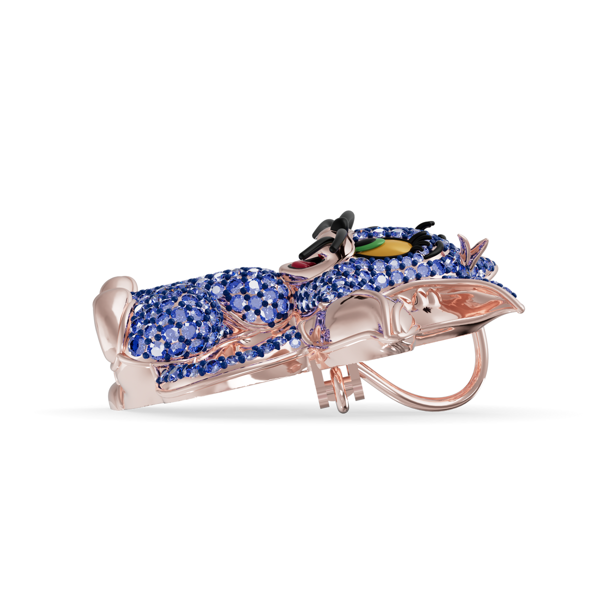 Guru Jewel's Playful Blue Sapphire Crystal Cat Pendant for Her