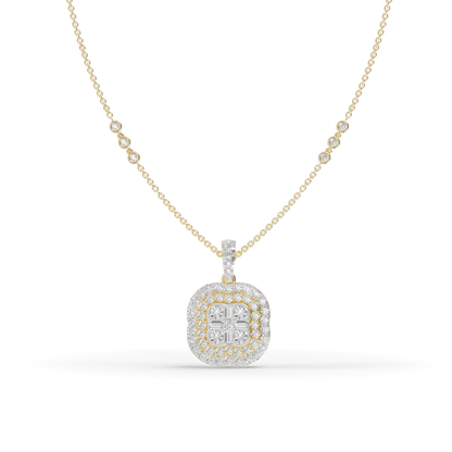 Guru Jewel's Pretty Halo Medallion Pendant with Bright Diamond Simulants for Her