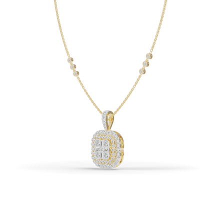 Guru Jewel's Pretty Halo Medallion Pendant with Bright Diamond Simulants for Her