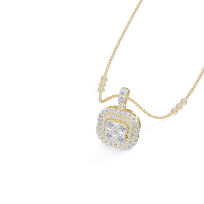 Guru Jewel's Pretty Halo Medallion Pendant with Bright Diamond Simulants for Her