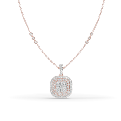Guru Jewel's Pretty Halo Medallion Pendant with Bright Diamond Simulants for Her