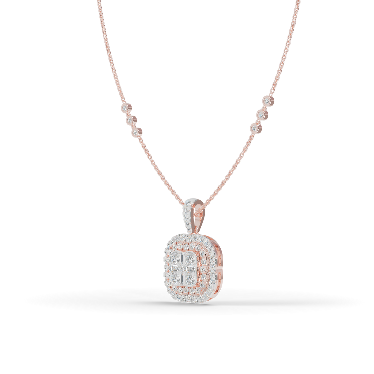 Guru Jewel's Pretty Halo Medallion Pendant with Bright Diamond Simulants for Her