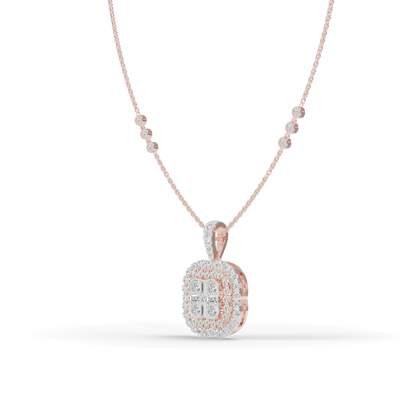 Guru Jewel's Pretty Halo Medallion Pendant with Bright Diamond Simulants for Her