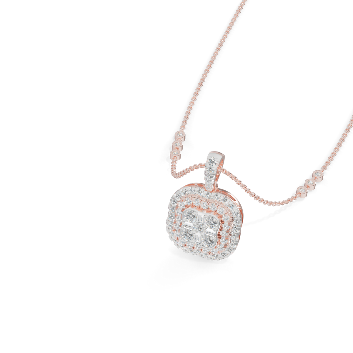 Guru Jewel's Pretty Halo Medallion Pendant with Bright Diamond Simulants for Her