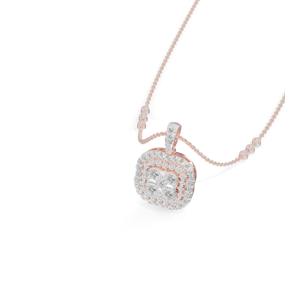 Guru Jewel's Pretty Halo Medallion Pendant with Bright Diamond Simulants for Her