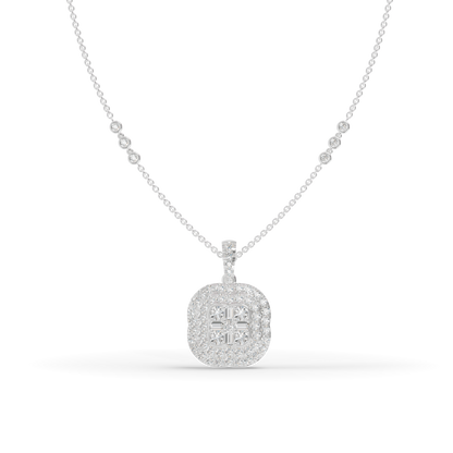 Guru Jewel's Pretty Halo Medallion Pendant with Bright Diamond Simulants for Her