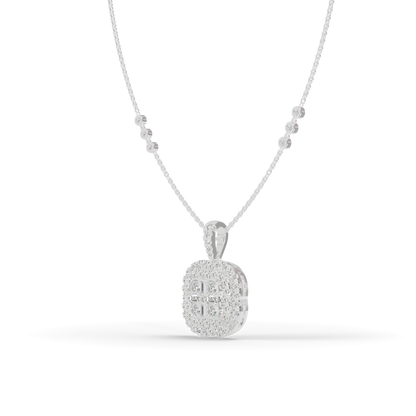 Guru Jewel's Pretty Halo Medallion Pendant with Bright Diamond Simulants for Her