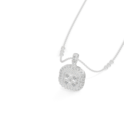 Guru Jewel's Pretty Halo Medallion Pendant with Bright Diamond Simulants for Her