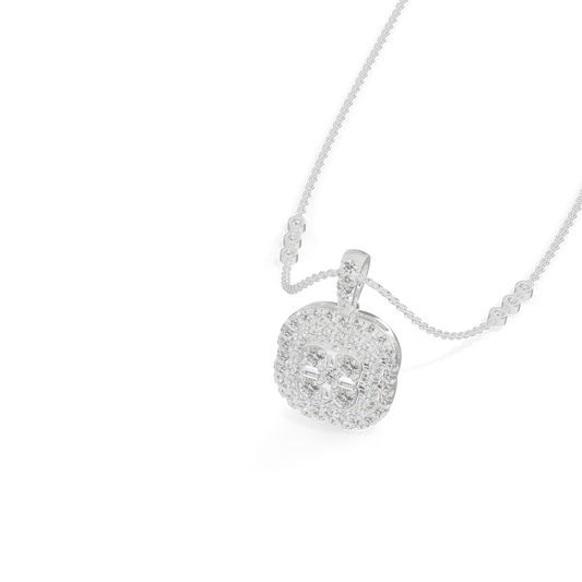 Guru Jewel's Pretty Halo Medallion Pendant with Bright Diamond Simulants for Her