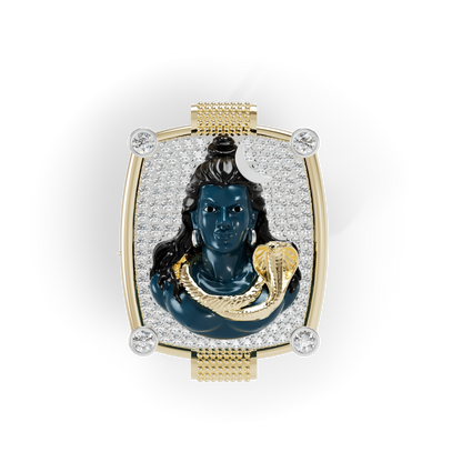 Guru Jewel's The Celestial Mahadev Rectangular Frame Pendant for Her