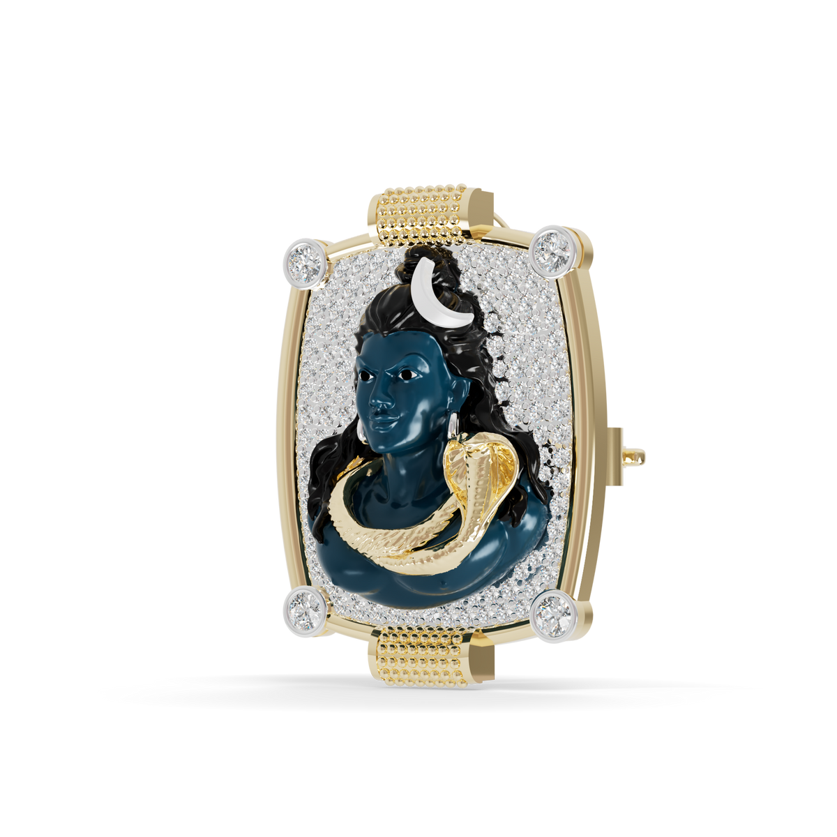Guru Jewel's The Celestial Mahadev Rectangular Frame Pendant for Her